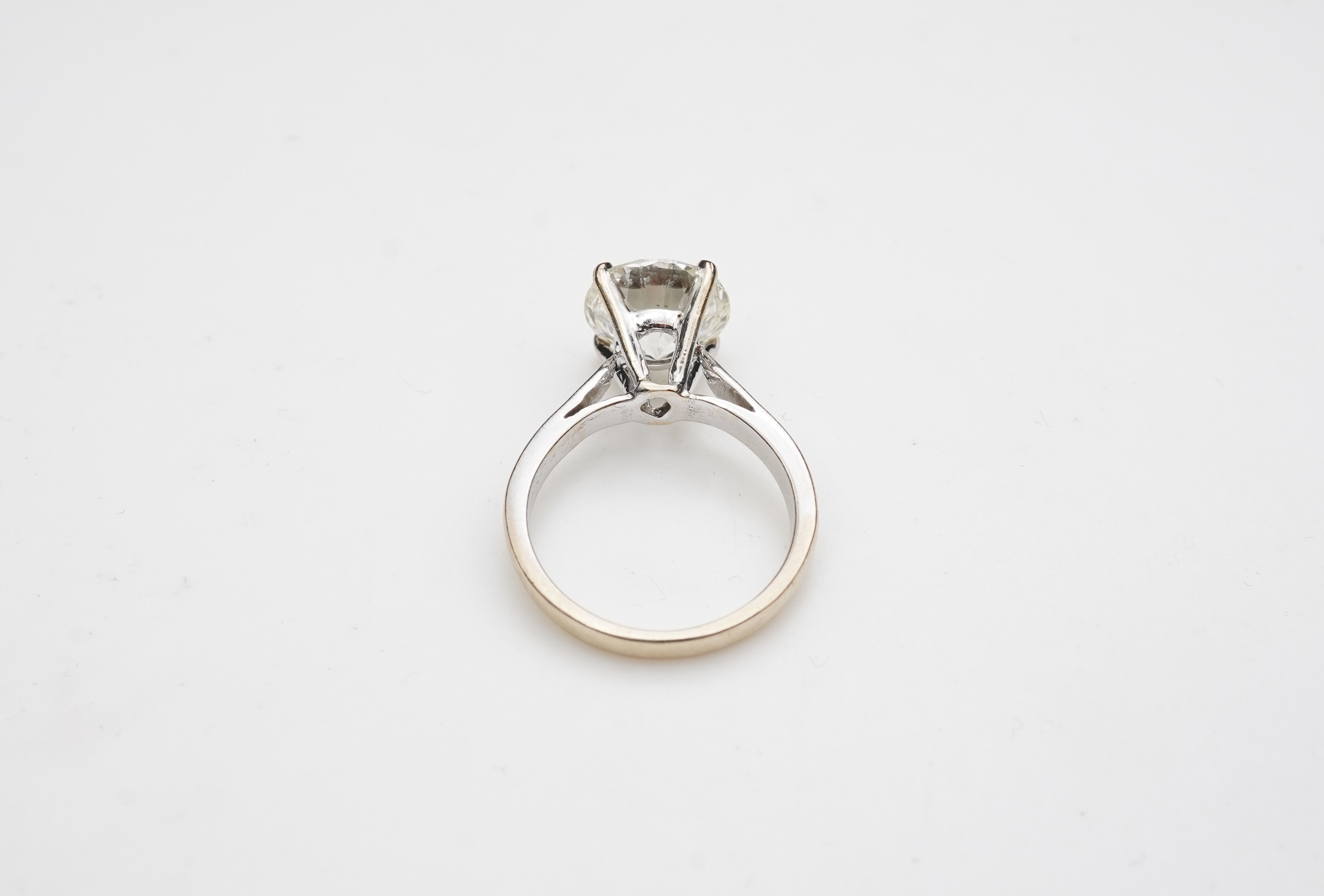 A diamond solitaire ring